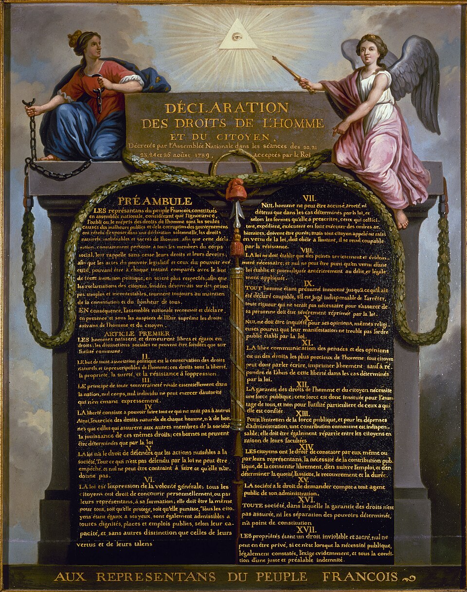 Tableau de la Déclaration des droits de l'homme et du citoyen de 1789